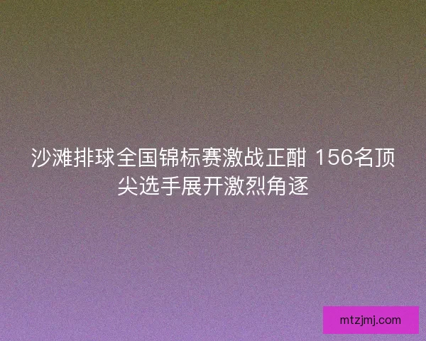 沙滩排球全国锦标赛激战正酣 156名顶尖选手展开激烈角逐